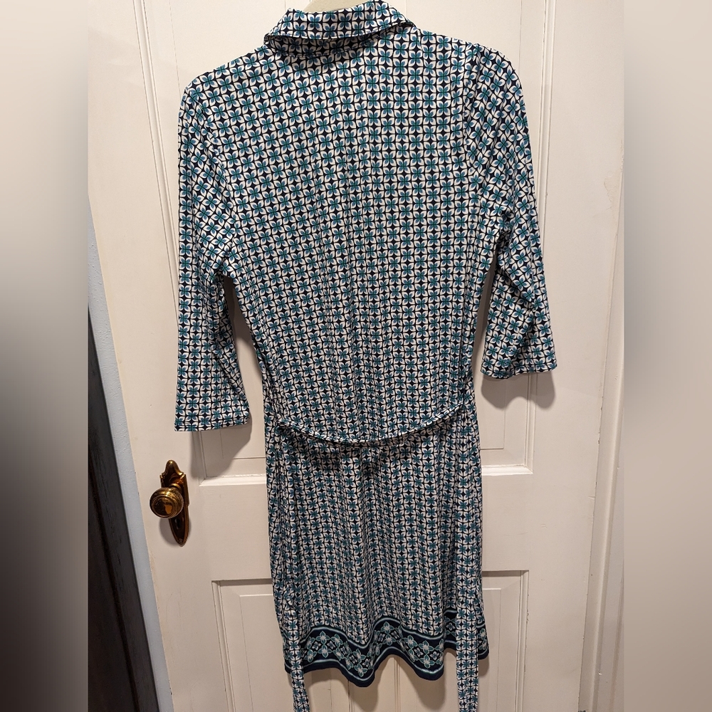 Belted, Vintage, Shift Style, Patterned, Collared… - image 2